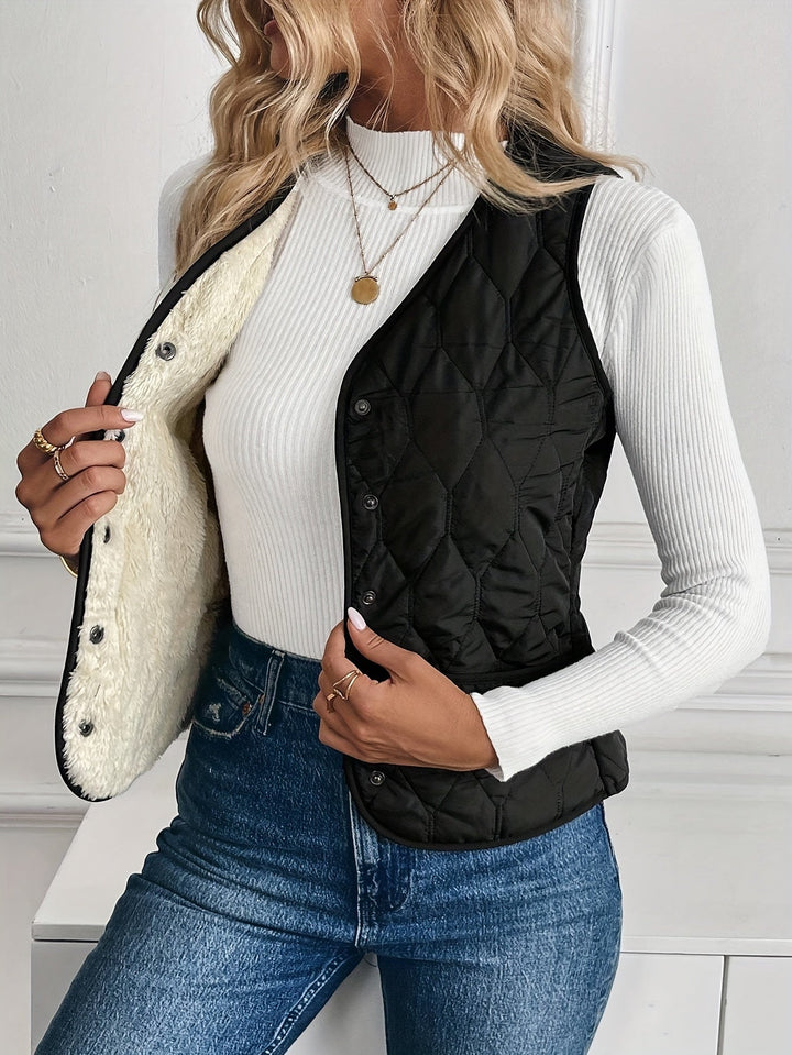 Audrey | Pique Quilted Bomber Vest