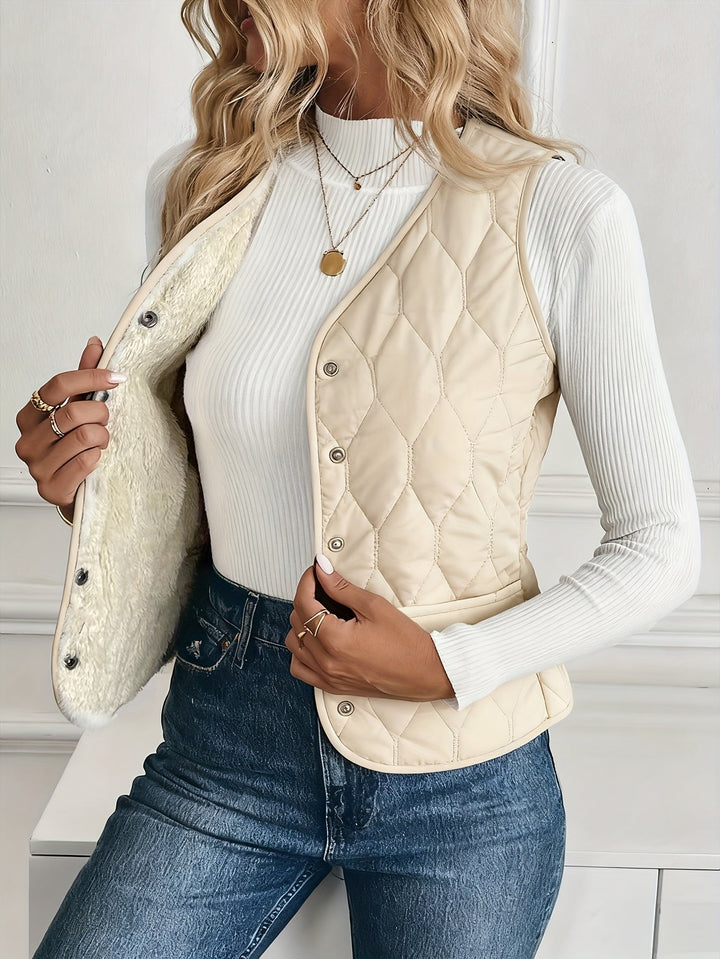 Audrey | Pique Quilted Bomber Vest