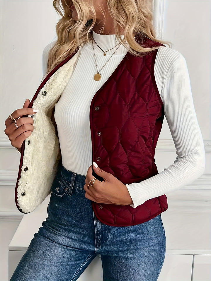 Audrey | Pique Quilted Bomber Vest