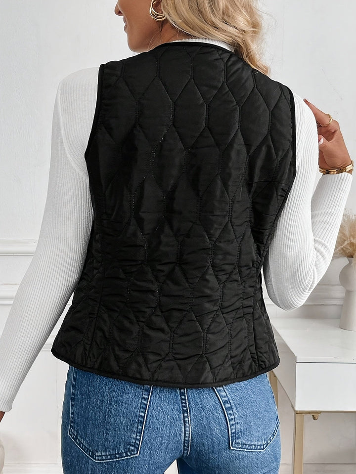 Audrey | Pique Quilted Bomber Vest