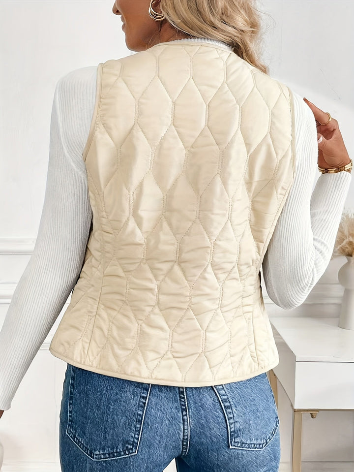 Audrey | Pique Quilted Bomber Vest