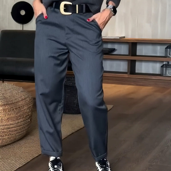 Maeve | Elegant, figure-flattering pants with stripes