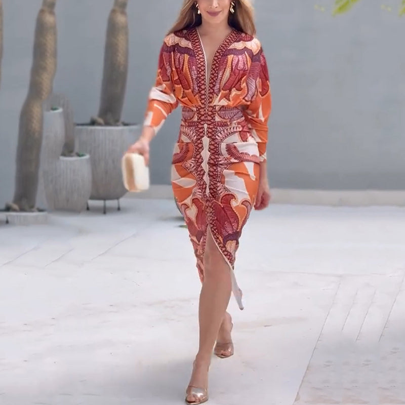 Catherine | Elegant V-Neck Dress