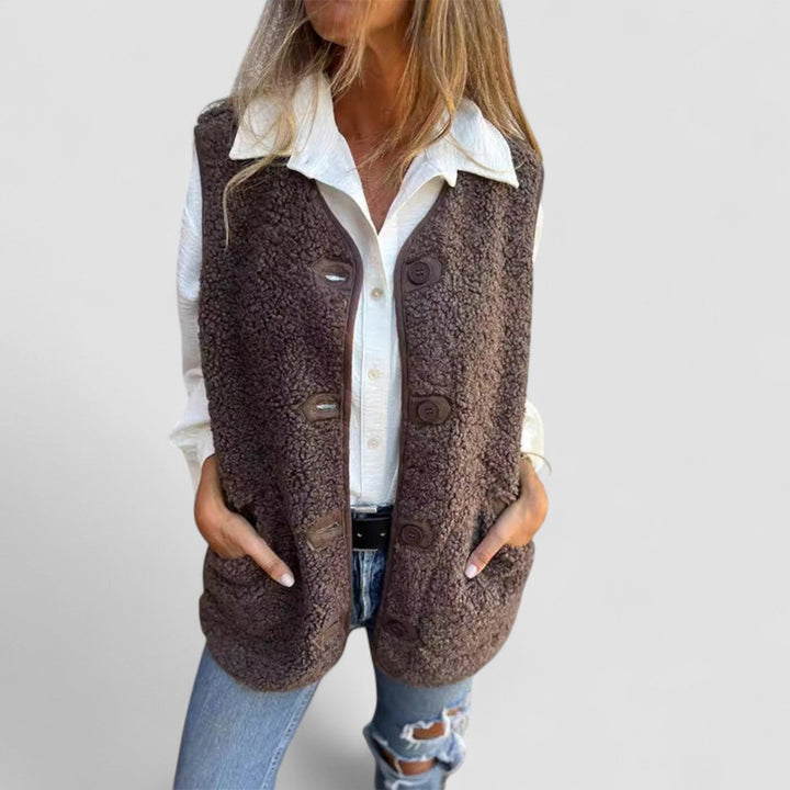 Briana | Button-Down Short Warm Vest