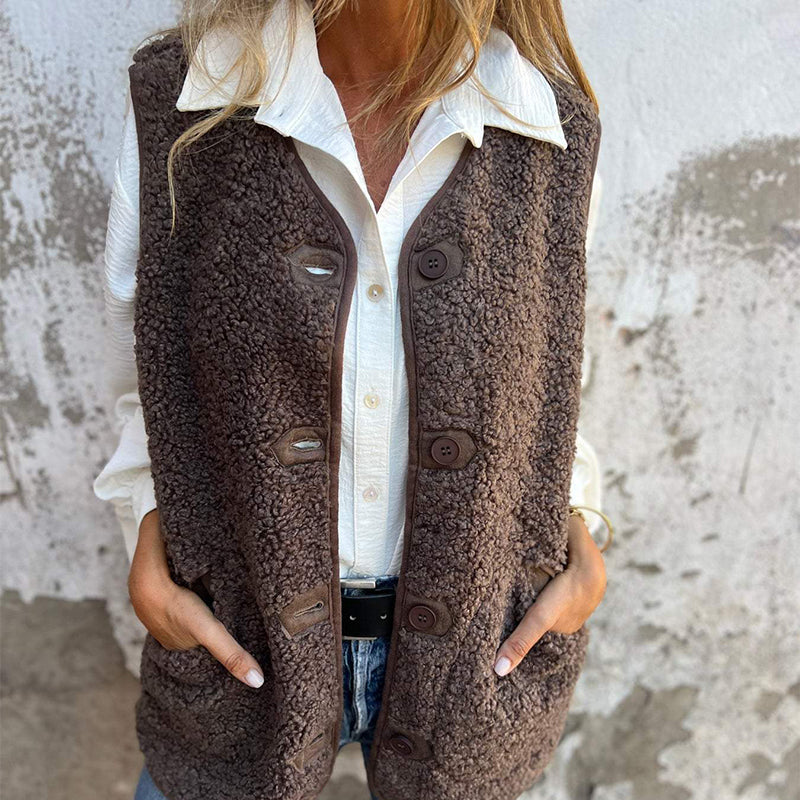 Keira | Women's Autumn Button-down Short Warm Vest