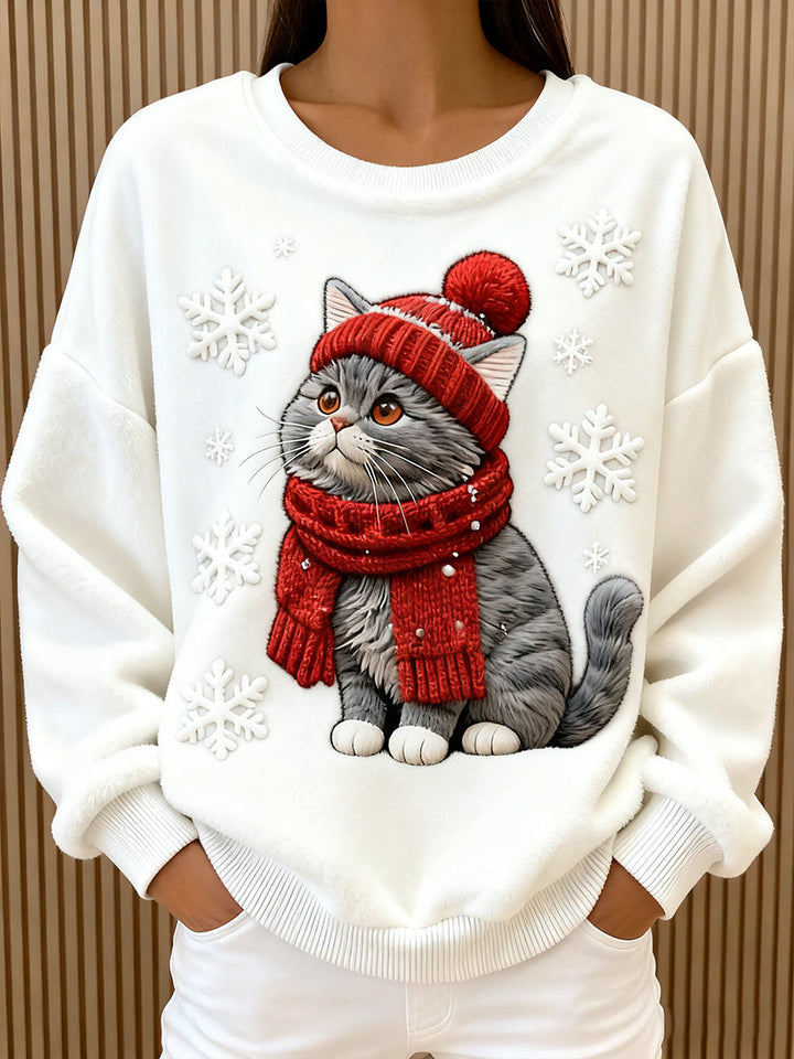Isla | Christmas Hoodie for Women in Cat Style